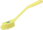 Vikan - Fine Dish Brush - Heavy-Duty, Narrow, Slip-Resistant Cleaning Brush, Polypropylene, Polyester Bristle, 11 Inch, Yellow, (42876)
