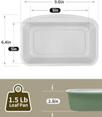 Non-Stick Bread Loaf Pan, 9x5 Inch, Ceramic Coating, Aluminized Steel, Oven Safe to 550°F, Dishwasher Safe - Non-Toxic, PTFE & PFOA Free, Pistachio Green