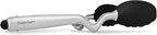 Dreamfarm Clongs Grippy Silicone & Stainless Steel Kitchen Cooking Tongs with Click-Lock Open & Close - 9" Black
