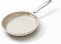 Ceramic Non Stick Egg Pans, Nonstick Frying Pan Skillet,8 inch Cooking Pan Non Toxic,Induction Suitable，PFAS-Free Cookware, Dishwasher Safe, Oven and Broiler Safe (Cream White, 8 Inch)