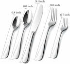 Silverware Set for 8, Stainless Steel Flatware Cutlery Set for 8, Mirror Polished, Dishwasher Safe, Tableware Set for Home, Kitchen, Wedding, Party