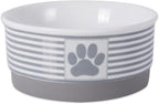Bone Dry Paw & Patch Ceramic Pet Collection, Small Bowl, 4.25x2", Gray