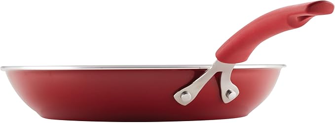 Rachael Ray Cook + Create Nonstick Frying Pan/Skillet, 12.5 Inch, Red