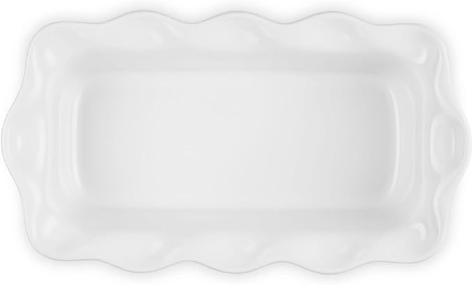 Le Creuset Stoneware Heritage Fluted Loaf Pan, 9", White