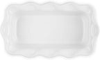 Le Creuset Stoneware Heritage Fluted Loaf Pan, 9", White