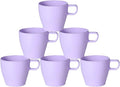 10 oz Coffee Cups Eco-Friendly, Shatter-Resistant Mug with Hanging Ears | Thickened Porcelain-Like Material | Suitable for Both Commercial and Home use(6-pack) (Purple)