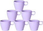 10 oz Coffee Cups Eco-Friendly, Shatter-Resistant Mug with Hanging Ears | Thickened Porcelain-Like Material | Suitable for Both Commercial and Home use(6-pack) (Purple)