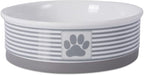 Bone Dry Paw & Patch Ceramic Pet Collection, Large Set, 7.5x2.4", Gray, 2 Piece
