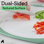 GORILLA GRIP BPA-Free Reversible Kitchen Cutting Board Set of 3, US Designed, Nonporous, Juice Grooves Catch Liquid, Slip Resistant Border, Dishwasher Safe Large Food Chopping Boards, Gray Mint Pink