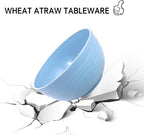 Supernal Wheat Straw Dinnerware, Wheat Straw Plates and Bowls Sets Dishwasher Safe, Unbreakable Light Weight Plate Service For 8, Reusable Plastic Plate, Include 16pcs Plates, 8pcs Bowls, 8pcs Cups