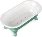 6.5" Ceramic Mini Decorative Clawfoot Bathtub Bar Soap Dish, Kitchen Sponge Holder and Shower Tray for Bathroom, 1 Pack(Mermaid)