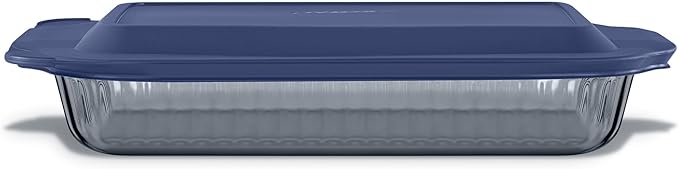 Pyrex Colors Tinted (9x13) Glass Baking Dish with BPA-Free Lid, Oblong Bakeware Glass Pan For Casserole & Lasagna, Dishwasher, Freezer, Microwave and Pre-Heated Oven Safe, Smoke