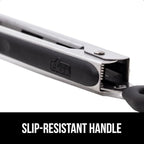 GORILLA GRIP Stainless Steel Heat Resistant Kitchen Tongs for Cooking, 9 + 12 Inch, Set of 2 BBQ Tong, Non Scratch Silicone Tip for Pan, Strong Grip, Grab Food, Toss Salad, Air Fryer, Pull Lock, Black