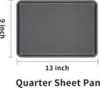 LISI 13" x 9" Quarter Sheet Pans (2 Pack), Nonstick Carbon Steel Baking Sheets for Oven, Cookie Sheet Trays for Baking, Roasting & Reheating