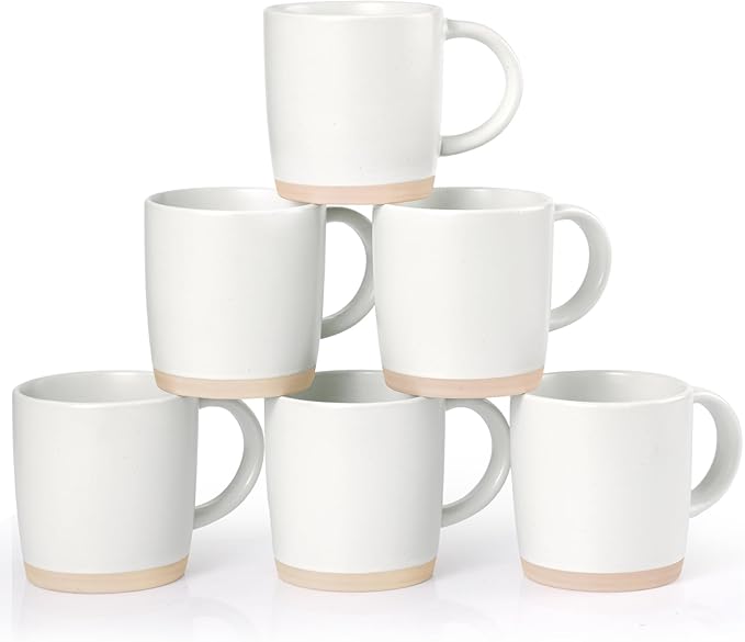 Coffee Mugs Set of 6, 14 oz Coffee Cups Ceramic, Ceramic Mug with Handle and Speckled Patterns for Coffee, Tea, Cocoa, Milk, Microwave & Dishwasher Safe