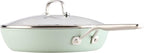 KitchenAid Hard Anodized Ceramic Induction Nonstick Cookware Frying Pan/Skillet with Lid, Dishwasher Safe, 12.25 Inch Non Stick Fry Pan with Stainless Steel Handle - Pistachio