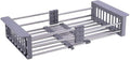TUTEW Dish Drying Rack, Over The Sink Dish Drying Rack, Stainless Steel Dish Drainer with Adjustable Arms Holder Functional Kitchen Sink Organizer for Vegetable and Fruit