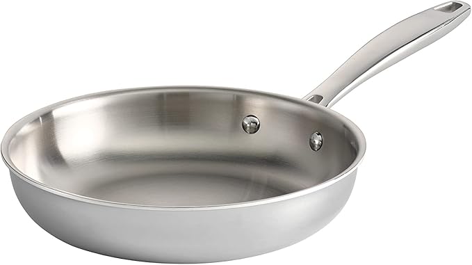 Tramontina Signature Tri-Ply Clad Stainless Steel 8-Inch Small Frying Pan, Induction-Ready Skillet, Dishwasher-Safe, NSF-Certified, Made in Brazil