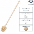 REDECKER Bottle Brush Cleaner - Horsehair and Beechwood Handle for Vases, Pitchers, Mugs, and Baby Bottles, 13-3/4 Inch, Dense Natural Bristles - Wooden Bottle Brush - Bottle Brush Wood Handle