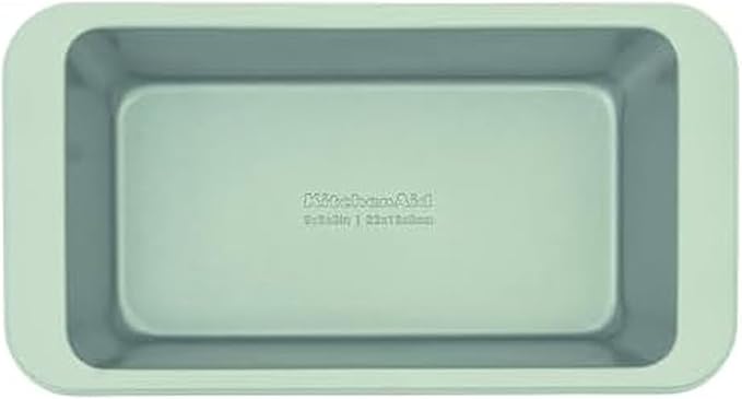 KitchenAid Nonstick Swiss Engineered Aluminized Steel Loaf Pan, Dishwasher Safe, 9 x 5 Inch, Ink Pistachio