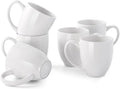 DOWAN Coffee Mugs, White Coffee Mugs Set of 6, 16 oz Ceramic Coffee Cups with Large Handles for Men Women, Porcelain Big Mug for Tea Latte, Mug Gifts for Home Office Party