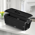 Cast Iron Bread Pan with Lid - 2LB Capacity (13x5 Inch) Large Pullman Loaf Pan for Homemade Bread - Non-Stick，Dual Handle, Pre-Seasoned, Rust-Resistant (Black-Cast Iron)