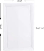 I00000 8 Pack White Plastic Serving Tray, 15" x 10" Rectangle Food Trays, Disposable Serving Platter for Parties, Internal Inclined Design Perfect for Weddings and Party