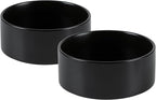 Havniva Ceramic 5.1inch Set of 2 Dog and Cat Bowls, Food and Water Feeder for Small Breed Dogs, Kitty, Cats, 2pcs Dog & Cat Dishes(2 Bowls, Black)