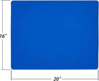 LONGFITE Large Silicone Counter Mat 19.68x15.74 inch Multipurpose Table Placemat Countertop Protector Baking Pastry Mat Nonstick, Nonskid and Heat Resistent (Large, Blue)