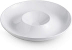 LAUCHUH Porcelain Chip and Dip Serving Set Divided Serving Trays Appetizers and Cheeses Serving Platter Compartment Dish for Mother's Day, Snack, Fruit, Veggies, Candy, 12-inch Set of 1