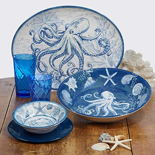 Certified International Oceanic Melamine Large Serving Bowl, 13.75-inches Diameter, Kitchenware and Accessories, 28196