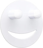Yoshiky Stainless Steel Smiley Face Sponge Holder, Silver Sink Caddy Organizer Storage with Suction Cup for Kitchen, Kitchen Accessories Decor Scrubber-White