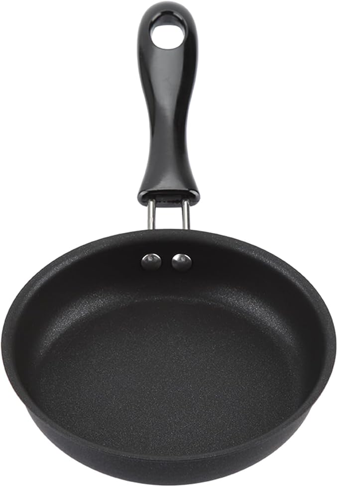 Small Frying Pan Skillet, Nonstick Mini Frying Pan with Handle Black Portable Cookware Pot for Gas Cooktops Household 4.72 inch