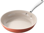 Redchef Frying Pan Ceramic Nonstick, Versatile Chef's Pan for Searing & Browning, Suitable for All Stoves, PFOA/PTFE Free Coating, Easy to Clean, Pumpkin Orange, 9.5 Inch