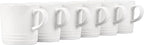 Le Creuset Stoneware Set of 6 London Mugs, 12 oz. Each, White
