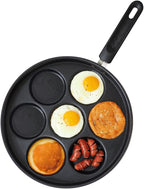 7-Cup Egg Frying Pan Skillet, Non Stick Egg Cooker Pan, Omelet Pan For Breakfast Pancake, Crepe Pan Gas Stove & Electronic (11.4in(7-cup eggpan))