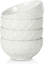 Sureasy Ceramic Ice Cream Bowls Set of 4-12 oz White Small Dessert Bowls for Kitchen, Perfect for Rice, Fruit and Sauce, Microwave & Dishwasher Safe