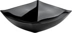 Restaurantware Moderna 32 Ounce Fancy Plastic Bowls 10 Square Disposable Salad Bowls - Durable Heavy-duty Black Plastic Bowls For Warm And Cold Foods (Pack of 3)