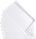 I00000 8 Pack White Plastic Serving Tray, 15" x 10" Rectangle Food Trays, Disposable Serving Platter for Parties, Internal Inclined Design Perfect for Weddings and Party