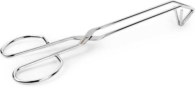 UPIT Kitchen Triangle Tongs for Cooking, Heavy Duty Stainless Steel Scissor-Shaped Serrated Serving Plier for Barbeque, Vegetable, Fruits, Food, Multipurposed, 12 inches