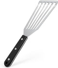 Newness Metal Fish Turner Spatula Stainless Steel for Kitchen Use, Small Griddle Egg Spatula, Flexible, Polished Metal, Corrosion Resistant, Kitchen Slotted Turner with Thin Edge Ideal for Turning,11"