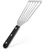 Newness Metal Fish Turner Spatula Stainless Steel for Kitchen Use, Small Griddle Egg Spatula, Flexible, Polished Metal, Corrosion Resistant, Kitchen Slotted Turner with Thin Edge Ideal for Turning,11"