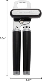 KitchenAid Classic Multifunction Can Opener and Bottle Opener Easy to Use,Razor Sharp Stainless Steel Cutting Wheel,Soft Ergonomic Handles,Black,(Pack of 12)