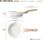 Kordisen Ceramic Non Stick Frying Pans Skillet, 8 Inch Ceramic Small Egg Pan Nonstick for Cooking Non Toxic, Healthy Induction Cookware, Heat Resistant Handle, PFOA & PFAS Free