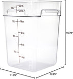 Cambro Food Storage Container - Classic Series Square - 22 QT (Quart) - Commercial Grade for Food Prep (Clear)