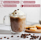BTaT- Double Walled Espresso Cups, 5 oz, Set of 4, Clear Coffee Mugs, Double Wall Insulated Espresso Cups, Small Coffee Mugs for Tea, Lattes, Macchiatos, Hot & Cold Beverages, Microwave Safe
