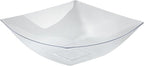 Restaurantware Moderna 64 Ounce Fancy Plastic Bowls 10 Square Disposable Salad Bowls - Durable Heavy-duty Clear Plastic Bowls For Warm And Cold Foods