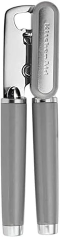 KitchenAid Classic Multifunction Can Opener and Bottle Opener Easy to Use, Razor Sharp Stainless Steel Cutting Wheel, Soft Ergonomic Handles, Gray
