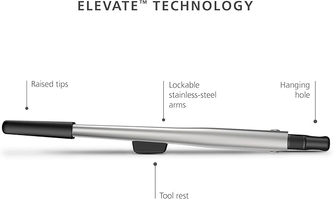 Joseph Joseph Elevate Fusion Precision tongs, BPA Free, Heat Resistant Non Stick Kitchen Utensil, Stainless Steel Handles, 12.01"L x 1.3"W