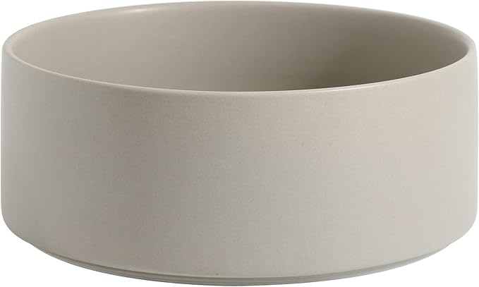 Havniva Non-Slip 8.2inch Ceramic Dog Food and Water Bowl for Large Breed Dogs, Pet Bowl for Replacement (Single Bowl, Grey)